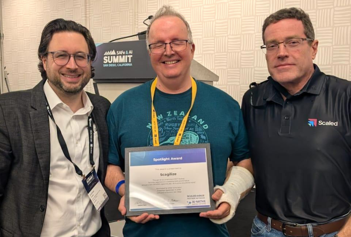 Andrew Sales, SAFe Chief Methodologist; Gerd Wessling, Founder Scagilize; Steve Matthesen, CEO Scaled Agile International